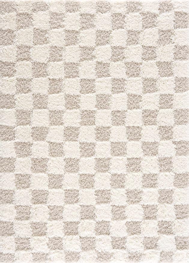 Hauteloom Atira Living Room, Bedroom Area Rug - Contemporary - Plush Pile - Cream, Light Beige, Light Brown - 5'3" Round
