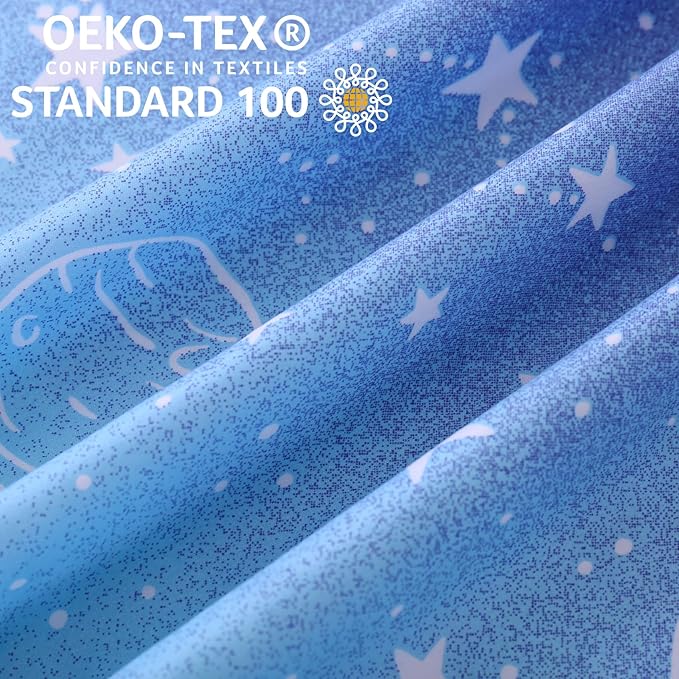 JSD Blue Stars Kids Duvet Cover Set Full Size, 3 Piece Boys Space Theme Microfiber Comforter Cover with Pillow Shams Zipper Closure, Comforter Not Included