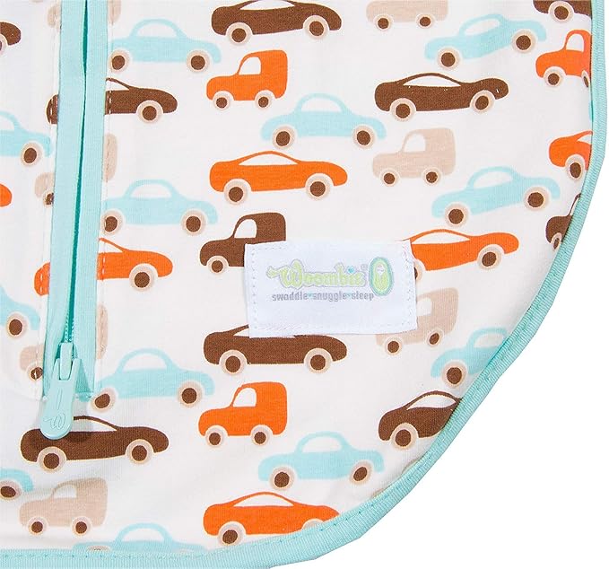 Woombie Original Baby Swaddling Blanket - Soothing, Cotton Baby Swaddle with Zipper - Wearable Newborn Blanket, Boys and Toys, 5-13 lbs