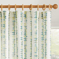 jinchan Linen Nursery Curtains for Living Room Boho Curtains for Bedroom Kids Room 96 Inches Long Geometric Printed Farmhouse Drapes Rod Pocket Window Treatment Curtain Set of 2 Panels Green