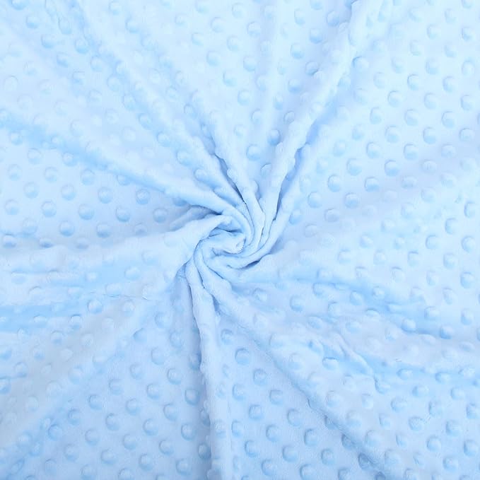 Threadart Minky Baby Blanket, 28" x 38", Light Blue Double-Sided Smooth + Dot, Ultra Soft, Newborn and Toddler, Machine Washable