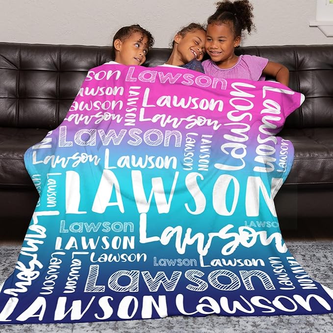 Dr.TOUGH Personalized Blankets with Name Customized Baby Blankets for Girls Boys Adults Monogrammed Blankets and Throws Christmas Birthday Mothers Valentines Day Gift (Z-Colorful 01, 30''×40'')