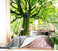XMPMBM-Green Forest backsplash Large Decorative Wallpaper Large Tree Bedroom Bathroom Wall Mural- W 88" X H 59"（36 Square Foot）