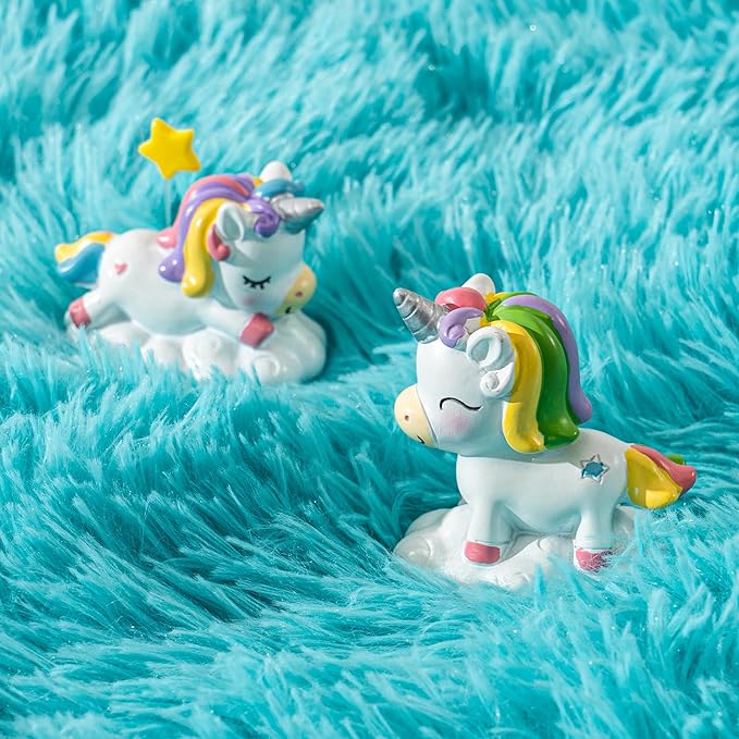 Fluffy 2x4 Rug - Small Rugs for Living Room - Height Pile 1.4" Plush Rug - Fuzzy Throw Carpet for Bedroom, Dark Blue