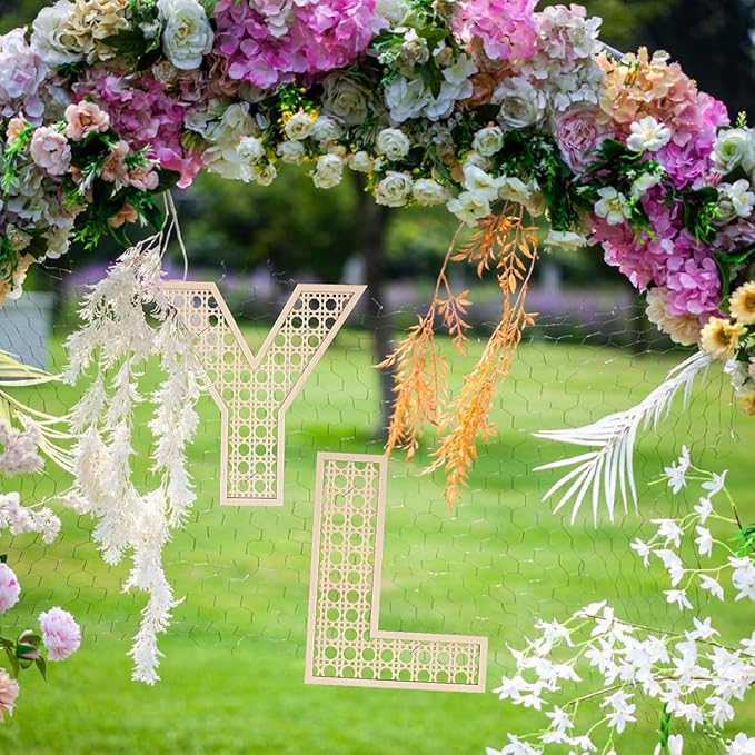 Wooden Rattan Letters 8 inch Wood Letters G for Wall Decor Crafts Boho Nursery Decor for Baby Shower Wedding Bedroom Name Signs Large Rustic Letter Home Decoration