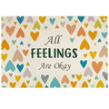 Mental Health Inspirational Rectangular Banner Flag Sign Wall Decor Gift for Boy Girl Kids Teen,Classroom Therapy Office Homeschool Reading Room Door-Birthday Christmas Gift-All Feelings Are Okay