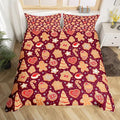Christmas Duvet Cover Boys Christmas Gingerbread Man Bedding Set for Kids Teens Ultra Soft Snowflake New Year Comforter Cover Set Xmas Theme Bedspread Cover Room Decor Queen Size Bedclothes Zipper