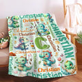 Personalized Custom Green Dinosaur Preschool Blanket Gifts for Baby Toddler Kids Boys Girls - Customized Green Dinosaur Super Soft Flannel Sheets Decor for Crib Nap Couch - 40"x50" for Kids/Children