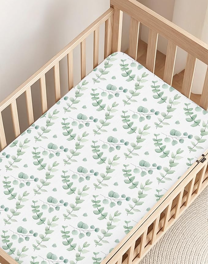 Crib Sheets for Boys and Girls, 2 Pack Fitted Baby Sheets for Standard Toddler Mattress 28" x 52", Soft Breathable Jersey Knit Baby Bedding (Aqua Wonders)