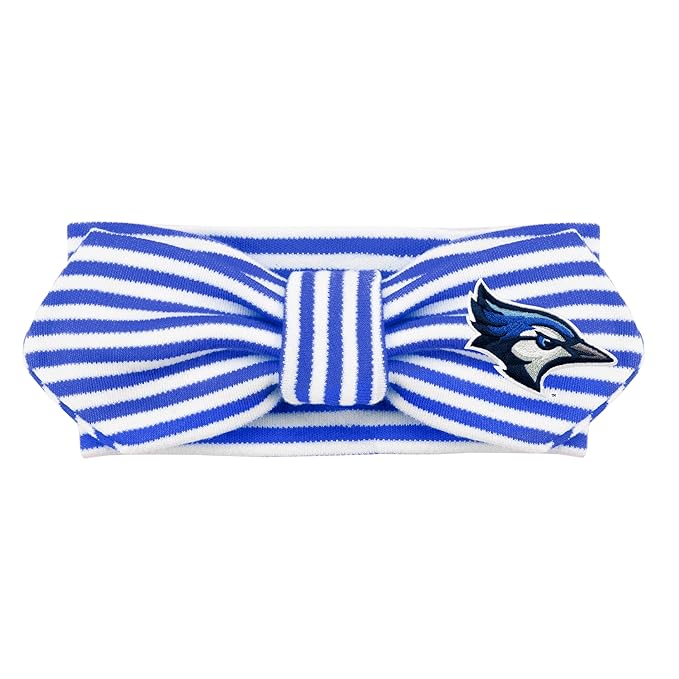 Creative Knitwear Creighton Bluejays Infant Girls Royal/White Striped Hair Knot Headband Embroidered Logo - Size Newborn - 4T