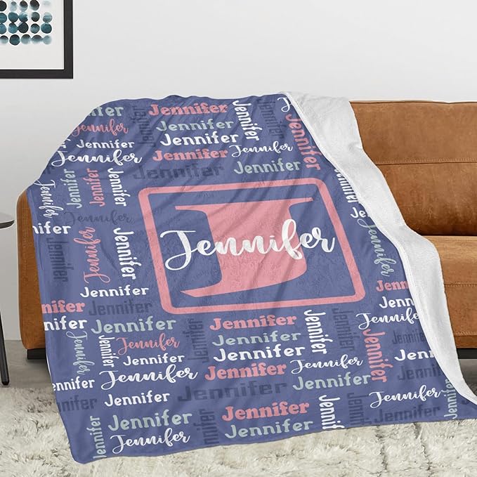 Dr.TOUGH Name Blanket Personalized Blanket for Adult Kids Flannel Customized Personalized Blankets and Throws