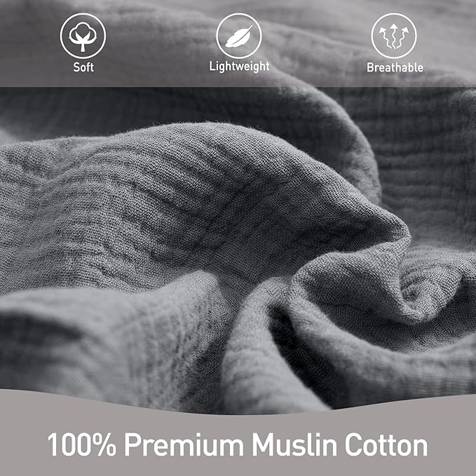 GLLQUEN BABY Muslin Swaddle Blankets for Boys and Girls, 4-Pack Baby Blankets for Girl Boy, Newborn Receiving Blanket, Baby Swaddle Blanket Unisex, Baby Essentials, Registry & Gift, 40 x 38 inches