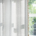Deeprove Grey Boho Curtains 84 inches Length for Bedroom Living Room, Silver Gray Bohemian 84 inches Long Embroidery Farmhouse Light Filter Privacy Style Tassel Window Treatments, W52 x L84, 1 Panel