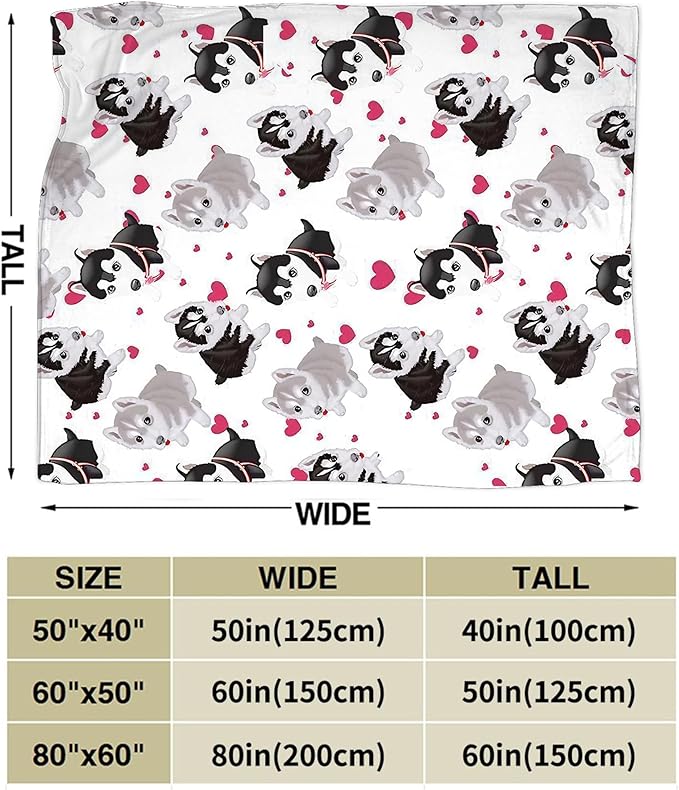 Alaskan Malamute Dog Blanket Cute Dog Throw Blanket Alaskan Dog Gifts and Decor Dog Blanket for Girls Women Kids Adults Soft Warm Cozy Fleece Blanket for Couch Sofa Bed 60"x50"
