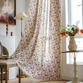 ENJOYBRIDAL Floral 96 Inch Curtains for Living Room Bedroom Drapes Farmhouse Vintage Semi Sheer Long Window Curtains 2 Panel Sets Boho Cute Rustic Dining Room Rod Pocket Window Treatments