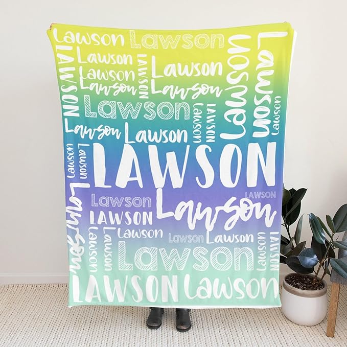 Dr.TOUGH Personalized Blankets with Name Customized Baby Blankets for Girls Boys Adults Monogrammed Blankets and Throws Christmas Birthday Mothers Valentines Day Gift (Z-Colorful 03, 50''×60'')