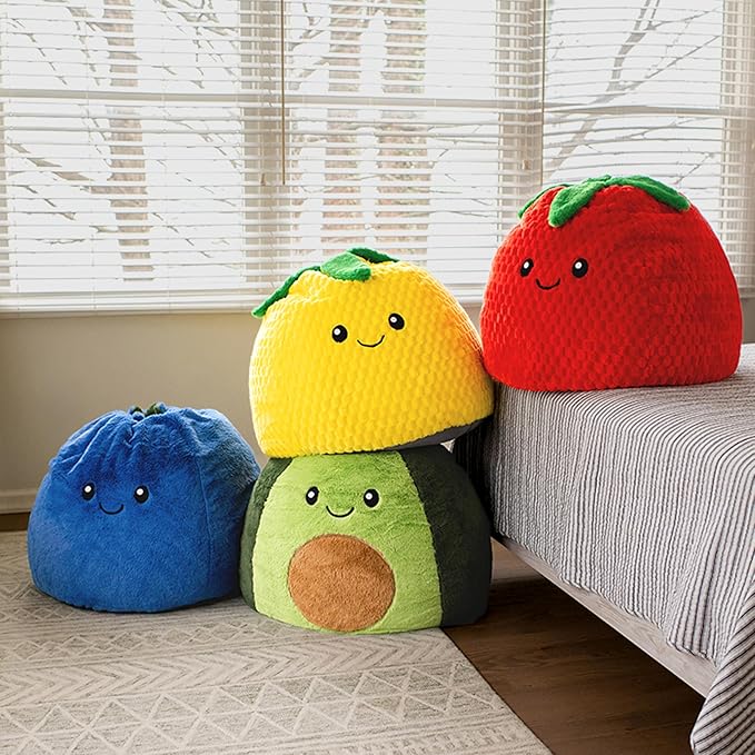Big Joe Pineapple PlushiPals Super Soft Bean Bag Chair for Kids, Ultra-Soft Plush Polyester Blend, 2.5 feet Refillable