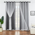 XiDi Star Curtains - Unicorn Kids Room & Bedroom Blackout Curtains, 63x52in, 2 Panel Sets, Grey