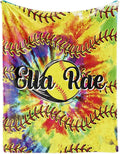 Personalized Softball Kids Blanket with Name and Number - Custom Sport Bed Blankets Gift for 0-3 Months Baby Essential - Super Warm and Comfortable 60x80inch