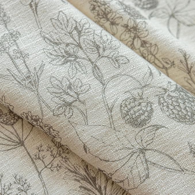 ENJOYBRIDAL Floral 96 Inch Curtains Vintage 2 Panels Drapes Rod Pocket Semi Sheer Rustic Long Window Curtain Panels Bedroom Boho Tassel Living Room Farmhouse Botanical Window Treatments