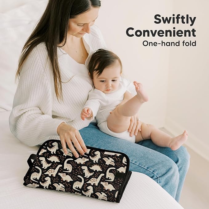 KeaBabies Portable Diaper Changing Pad, Easy Wipe Clean - Foldable Waterproof Baby Changing Mat for Diaper Bag, Compact, Lightweight, 25x13 Newborn, Infant, Baby Changer Travel Essential (Pets & Paws)