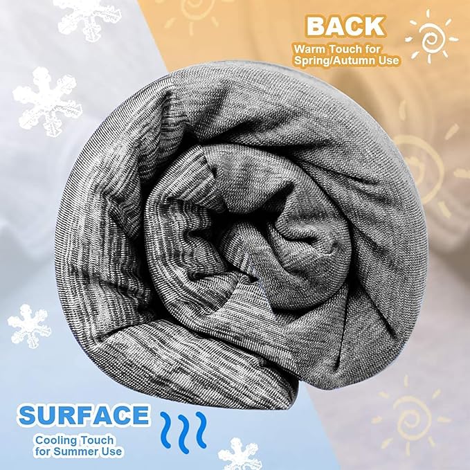 LUXEAR Cooling Blanket for Hot Sleepers Night Sweats Japanese Q-Max>0.5 Arc-Chill Cooling Fiber Keep Adults Children Cool All Night Twin Size Cool Summer Blanket 59 X 79in -Black