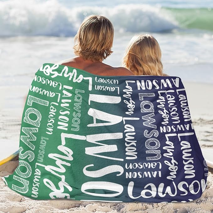 Dr.TOUGH Personalized Blankets with Name Customized Baby Blankets for Girls Boys Adults Monogrammed Blankets and Throws Christmas Birthday Mothers Valentines Day Gift (Z-Colorful 02, 50''×60'')