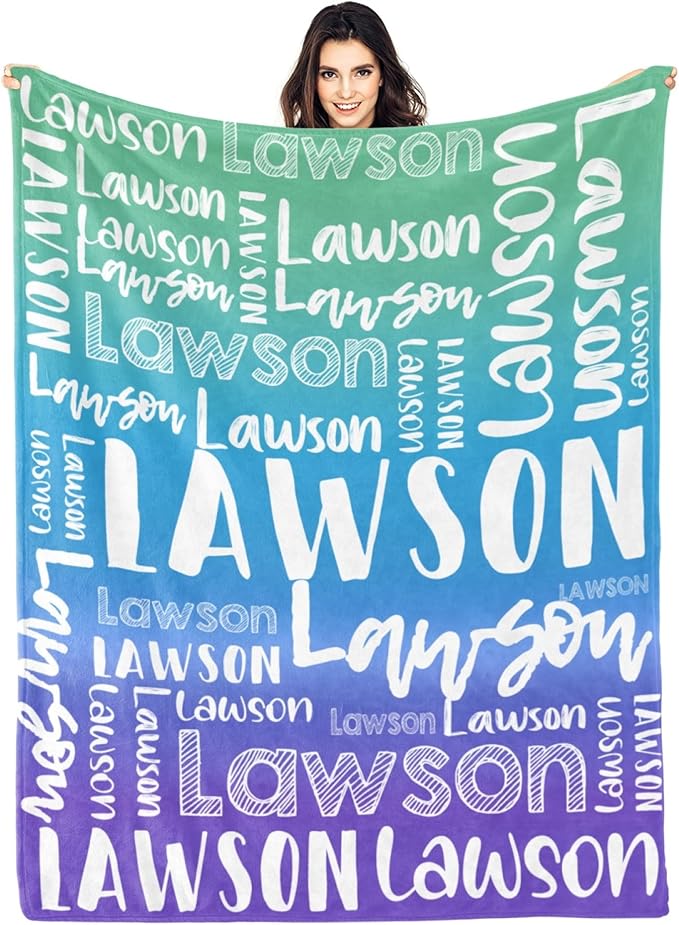 Dr.TOUGH Personalized Blankets with Name Customized Baby Blankets for Girls Boys Adults Monogrammed Blankets and Throws Christmas Birthday Mothers Valentines Day Gift (Z-Colorful 07, 40''×50'')