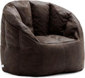 Big Joe Milano Large Bean Bag Chair for Kids, Teens, Adults, Espresso Blazer, Lightweight Seat for Reading Nook and Gaming Vegan Leather, 3.5 foot Refillable