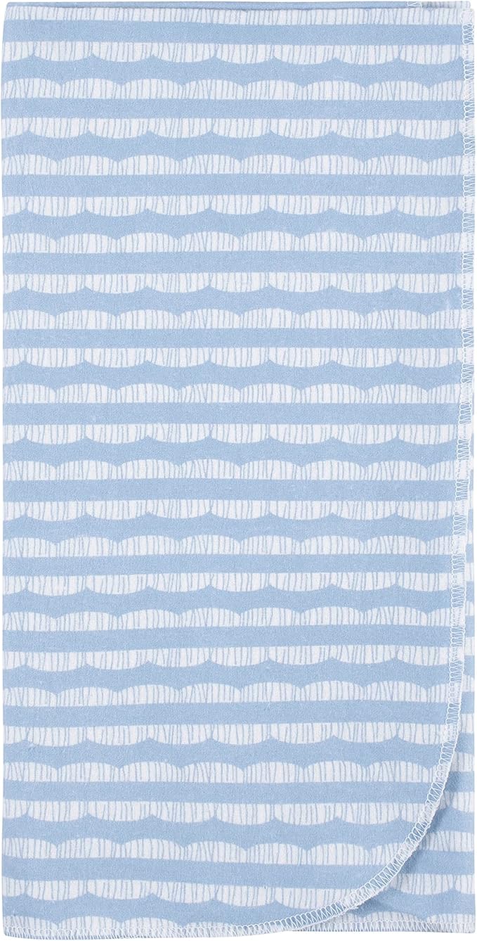 Gerber Boys Newborn Infant Baby Toddler Nursery 100% Cotton Flannel Receiving Swaddle Blanket, Dinosaur Blue, Pack of 5