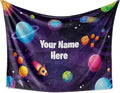 Custom Space Blanket for Kids | Cozy Throw for Space Themed Bedroom Decor | Personalized Soft Warm Lightweight Fleece | Baby Gift for Boys and Girls (60x80)
