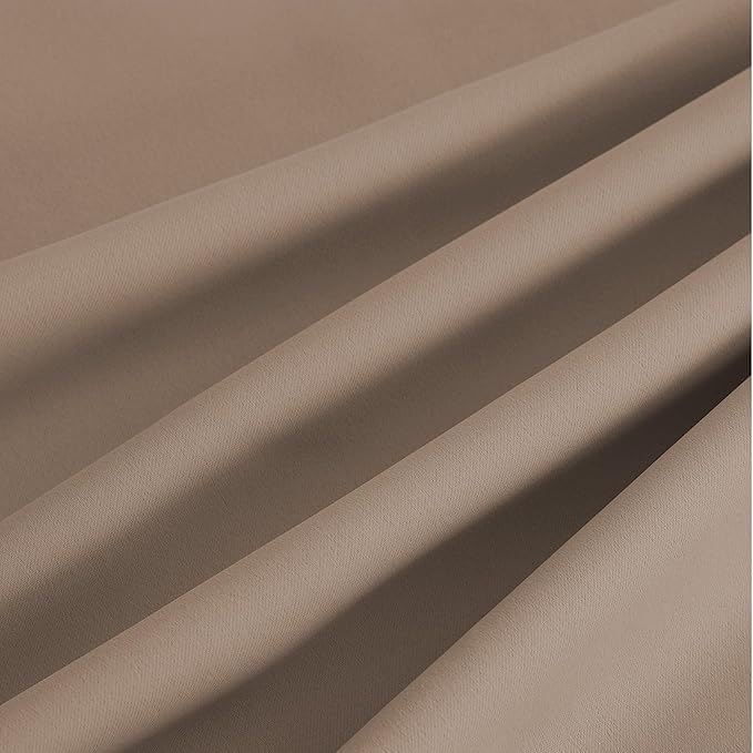 NICETOWN Cappuccino Blackout Drapes - Grommet Thermal Insulated Window Treatments for Bedroom, Yard, Office, Flat, Hall - UV Resistant, 2 Panels, W52 x L63