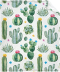 Thuswarm Cactus Flower Succulent Flannel Blanket for Autumn Winter Gifts Warm Cozy Soft Funny Print Throw for Bed Couch Sofa 50”×40” Small for Kid