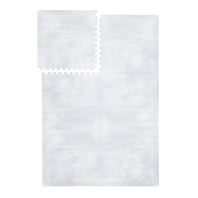 PopsyKosy Premium Baby Floor Play Mat - Thick & Cushioned 1 inch Playroom Foam Mat, Non-Toxic Odorless - 6 Tiles - Spacious 6x4 ft. - Stylish & Large, Waterproof for Kids & Toddlers - Lavender Gray