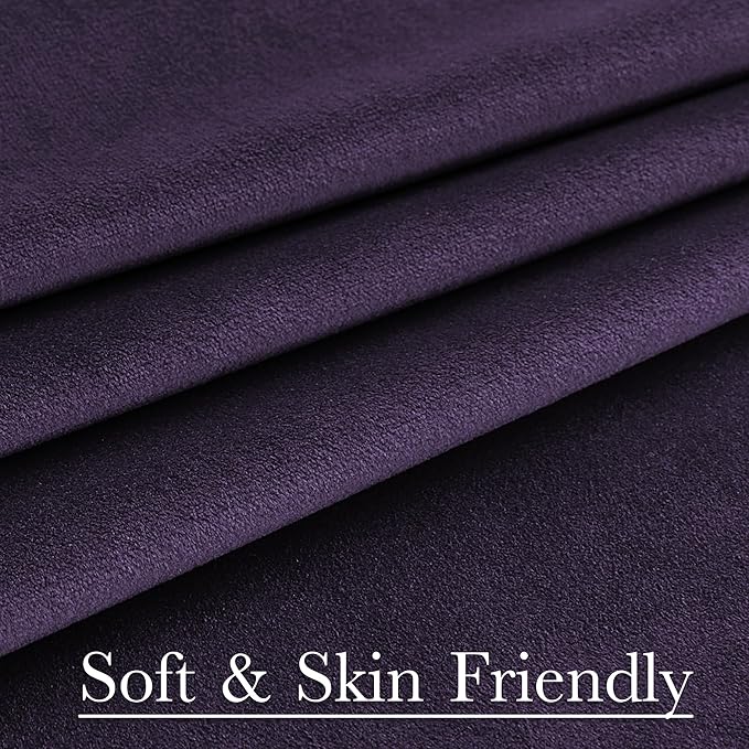 StangH Purple Orchid Velvet Curtains, Room Darkening Super Soft Drapes for Bedroom Living Room, Rod Pocket Back Tab Thermal Insulated Window Treatment, W52 x L84 inch, 2 Panels