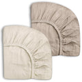 Mini Crib Sheets for Baby Boy Girl 2 Pack, Neutral Mini Crib Mattress Sheet 24" x 38", Muslin Nursery Bedding Soft and Breathable Comfort (Beige & Cream)