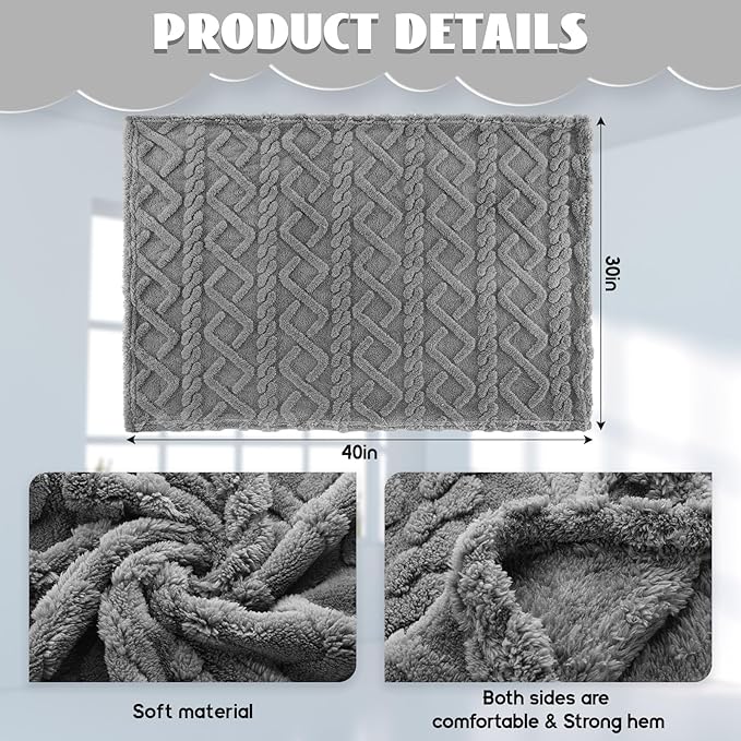 VitalCozy 4 Pcs Soft Fleece Baby Blankets Set 30" x 40" 3D Plush Warm Nursery Swaddling Bed Blanket Little Boys Girls Infant Toddlers and Newborn Receiving Gifts Blankets(Dark Color)