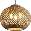 17" Woven Rattan Ceiling Pendant Light Fixture 3-Light Boho Coastal Brown Wicker Hanging Lighting of Kitchen Island Farmhouse Dining Room Entryway Foyer