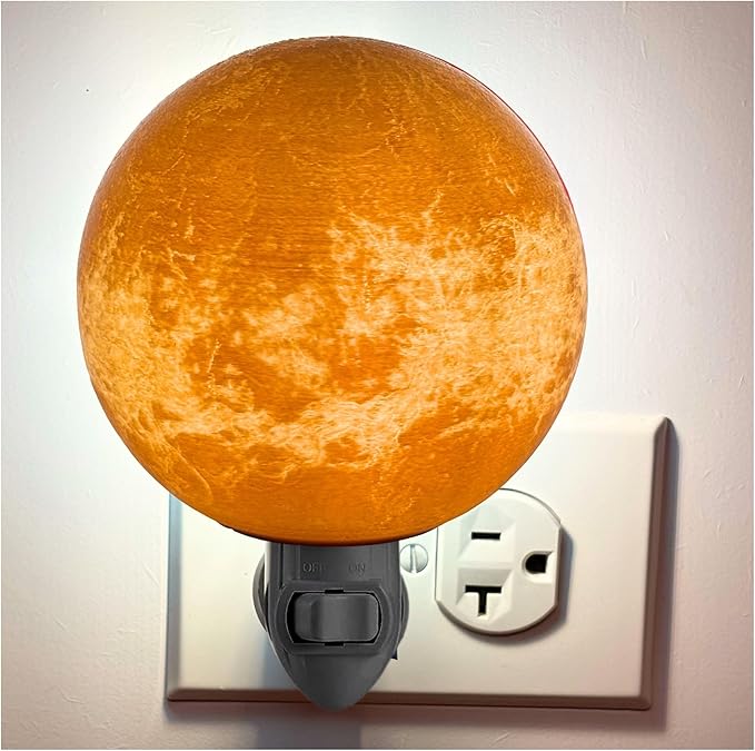 Moon Night Lights | Night Lamp LED Light | 3D Solar System NightLight, Planet Home Décor, Space Nursery, Kids Room, Space Gift, Birthday Gifts, Bedroom Decorations (Venus, 6 Inch)
