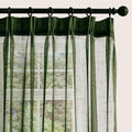 Olive Green Sheer Curtains 84 Inches Long 2 Panels, Dark Textured Linen Look See Through Drapes, Thin Light Filtering Window Treatments, DIY Pinch Pleat Sliding Glass Door Curtain