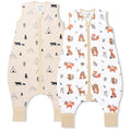 Mama Cheetah Toddler Sleep Sack with Feet 4T-5T, 0.5 TOG Organic Cotton Baby Wearable Blankets with Legs, Baby Sleeping Bag for Walkers, Early Walker X-Large