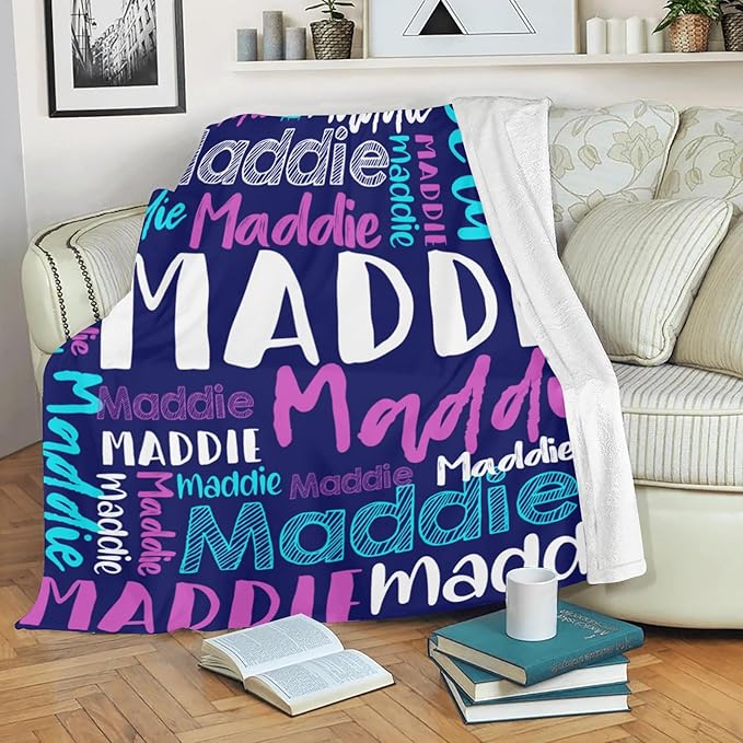 Dr.TOUGH Personalized Blankets with Name Customized Baby Blankets for Girls Boys Adults Monogrammed Blankets and Throws Christmas Birthday Mothers Fathers Valentines Day Gift (Yellow, 40''×50'')