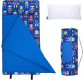 Wildkin 43-inch Kids Nap Mat – Soft Microfiber Toddler Sleeping Mat with Pillow