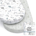 Baby Bassinet Sheets for Boy, Girl (Arctic Journey) 2-Pack - Fitted Bedside Bassinet Sheets - Buttery Soft Cotton Blend for Standard Mattress Pad - Compatible with Halo BassiNest