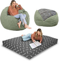 CordaRoy's Chenille Bean Bag-Convertible Bean Bag Chair-Machine-Washable Chenille Fabric Cover-for Basement,Living Room,Game Room,Dorm & More - King Size - Moss | Made in The USA