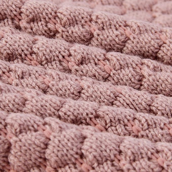 mimixiong Baby Blanket Knitted Soft Swaddling Receiving Baby Blankets for Crib Stroller Nude Pink 40x30 Inches…