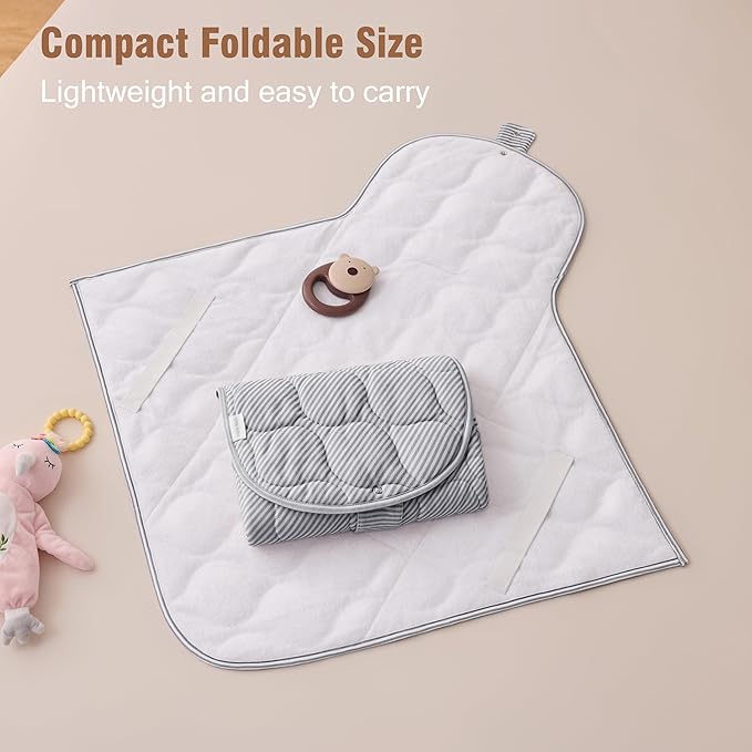 UTEX Baby Portable Changing Pad, Waterproof & Wipeable Diaper Changing Mat with Carrying Bag, Foldable Changing Mat for Travel, Newborn Shower Gifts