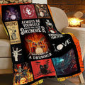 Drum Set Fleece Blanket Rock Music Throw Blankets for Girls Boys Super Soft Warm Flannel Cool Musical Instrument Throws Gifts for Men Women Cozy Fuzzy Plush Stuffed Couch Bed Bedding Decor 80"x60"