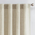 jinchan Oat Lined Linen Blend Curtain for Living Room 90 Inch Length 2 Panels Curtains for Sliding Glass Doors, 50 Inch Wide Farmhouse Drapes with Rod Pocket Back Tab(50W x 90L, Oat)