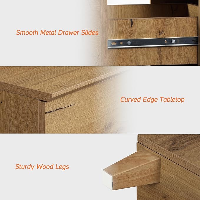 WAMPAT 12 Drawer Wood Dresser for Bedroom, 2-in-1 Extra Wide Chest of Drawers, Modern Storage Organizer Units with Solid Wood Legs for Closet, Living Room, Kids Room, Nursery, Oak Brown, 94.4"